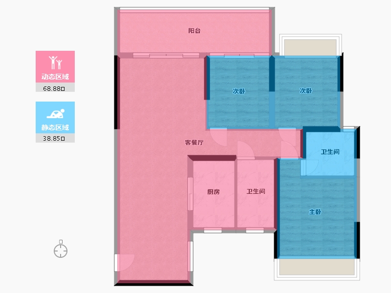 湖南省-湘潭市-永达九华府-106.74-户型库-动静分区