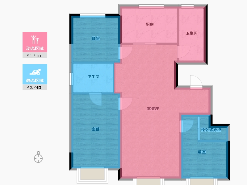 吉林省-长春市-净月辰院-95.81-户型库-动静分区