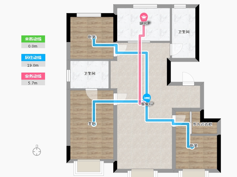 吉林省-长春市-净月辰院-95.81-户型库-动静线