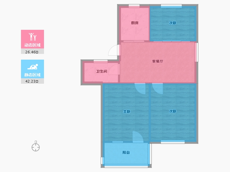 福建省-福州市-飞凤山庄-一期-66.04-户型库-动静分区