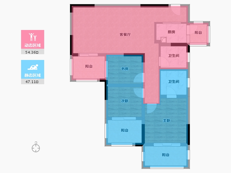 四川省-南充市-中环岛-90.47-户型库-动静分区