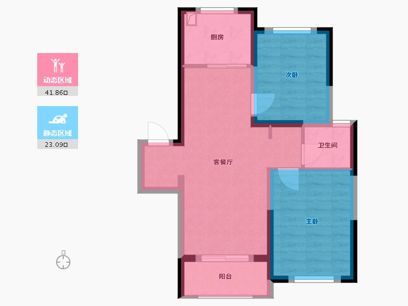 上海-上海市-中建悦坊-64.18-户型库-动静分区