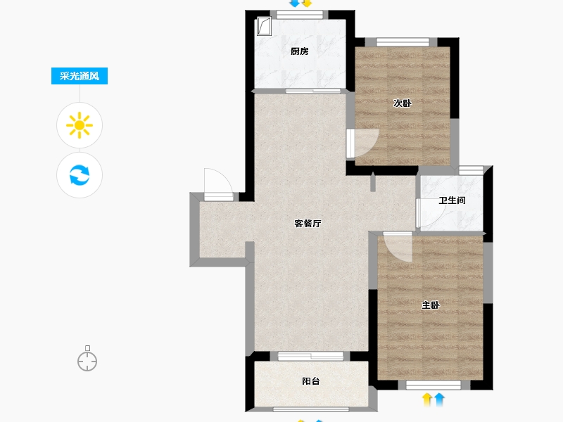 上海-上海市-中建悦坊-64.18-户型库-采光通风