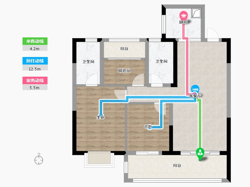 湖南省-长沙市-金地都会风华-86.49-户型库-动静线