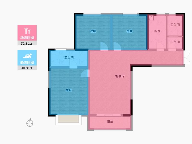 河南省-平顶山市-碧水苑-90.00-户型库-动静分区