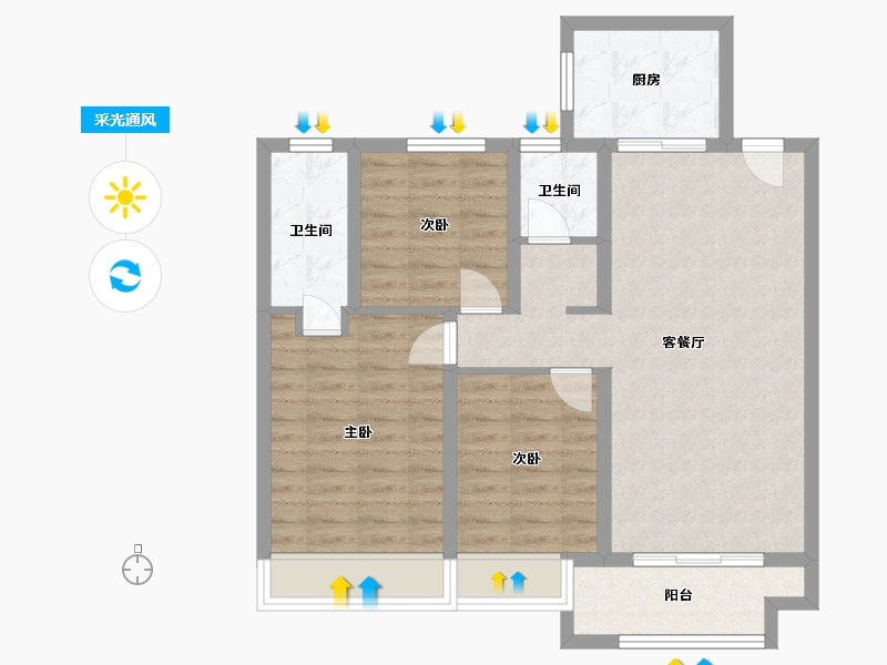 江苏省-宿迁市-兰亭锦园-118.00-户型库-采光通风