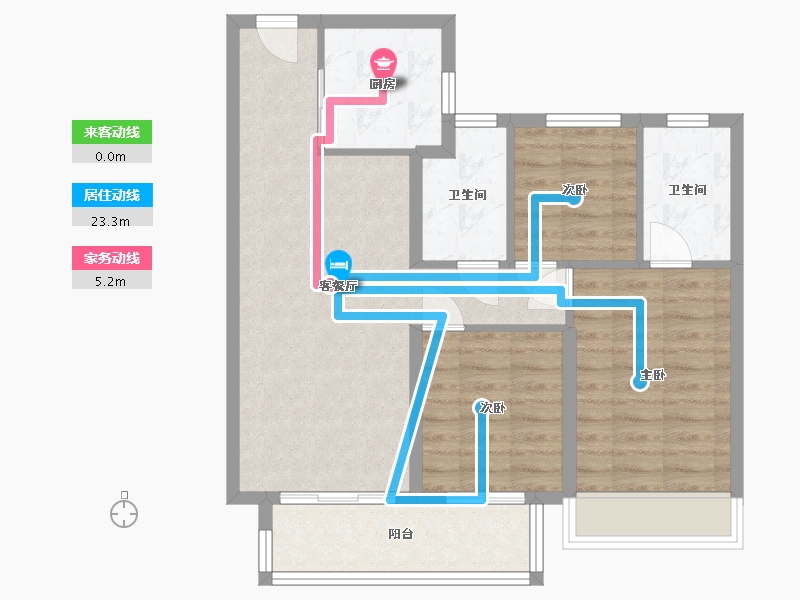 湖北省-武汉市-云栖风华-80.00-户型库-动静线