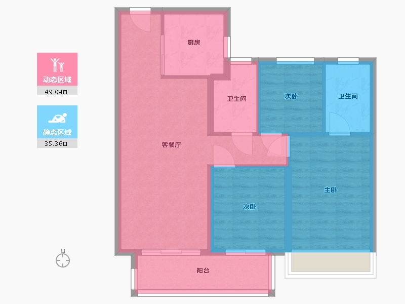 湖北省-武汉市-云栖风华-80.00-户型库-动静分区