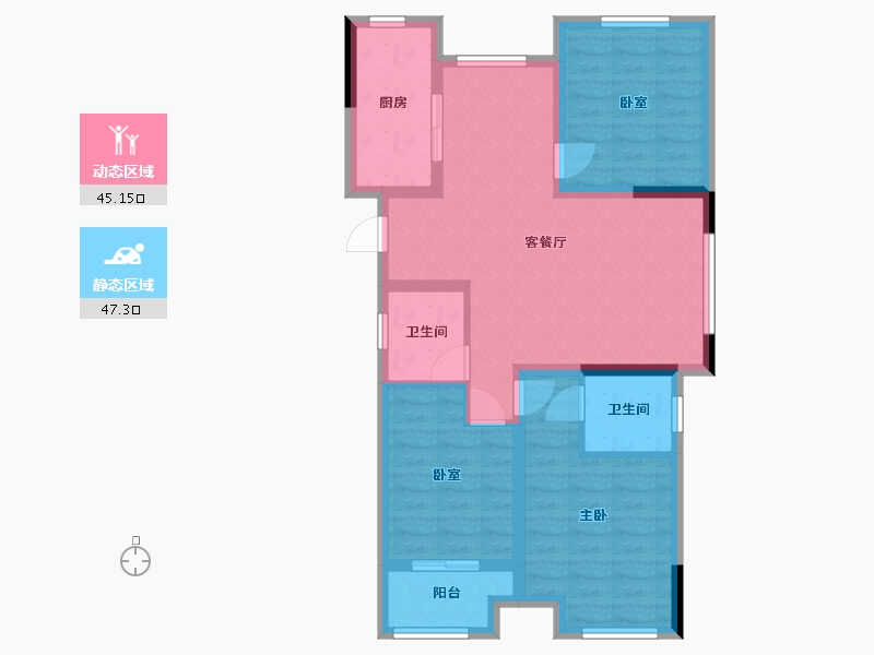 浙江省-金华市-金源里-84.00-户型库-动静分区