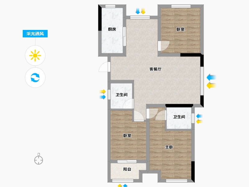 浙江省-金华市-金源里-84.00-户型库-采光通风