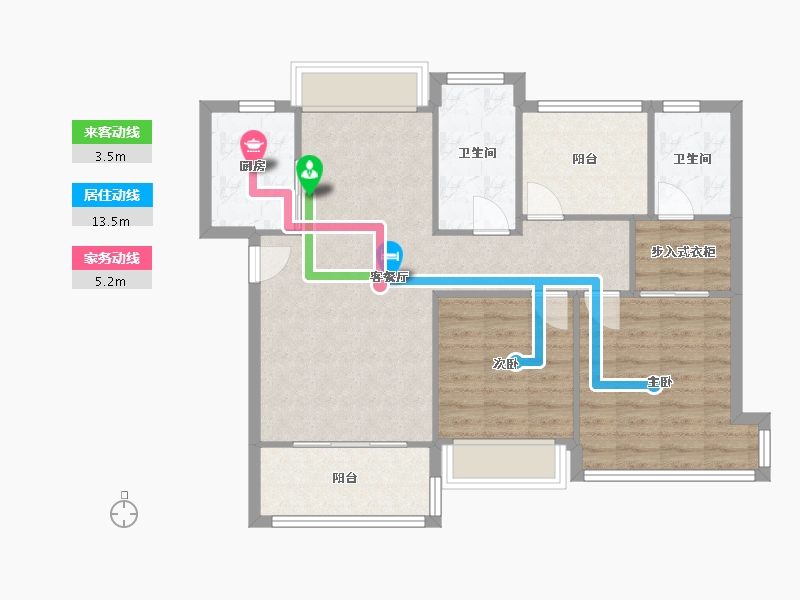 广东省-佛山市-颐安雍悦华府-76.80-户型库-动静线