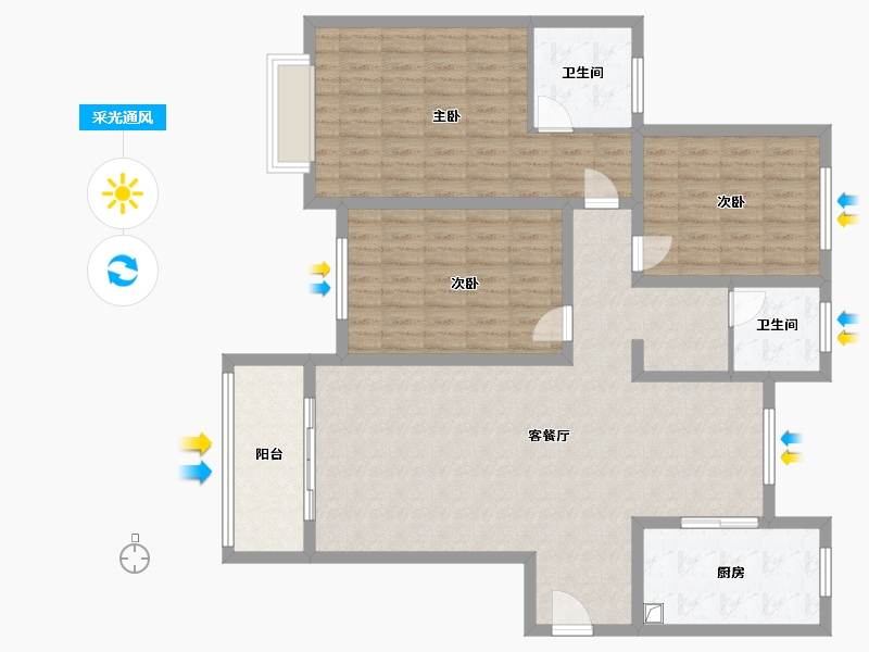 河南省-焦作市-和悦小区-128.00-户型库-采光通风