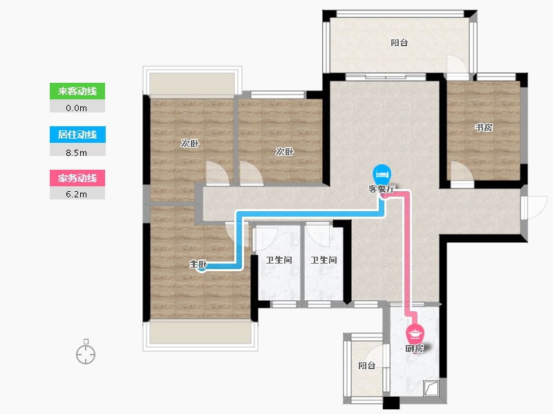 广西壮族自治区-南宁市-城建中山学府-83.20-户型库-动静线