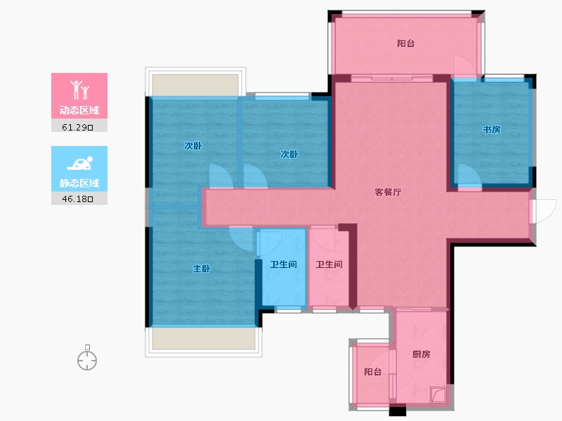 广西壮族自治区-南宁市-城建中山学府-83.20-户型库-动静分区