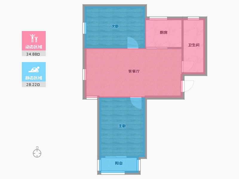 河北省-石家庄市-绿地新里城西斯莱公馆-B区-72.15-户型库-动静分区