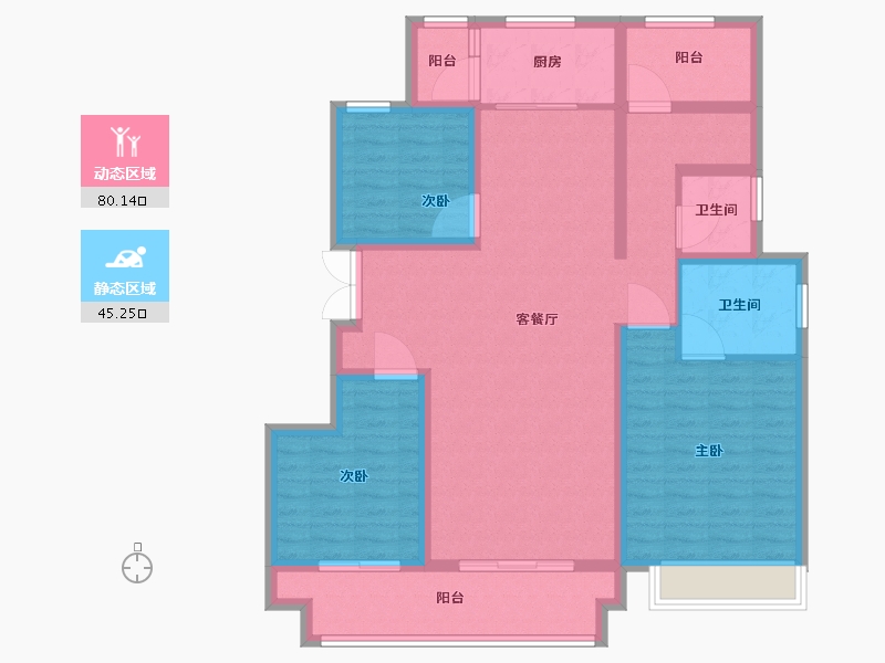 重庆-重庆市-金科集美嘉悦-一期-112.00-户型库-动静分区