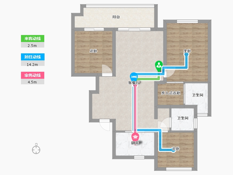 安徽省-宿州市-国建京御府一期二期-92.52-户型库-动静线