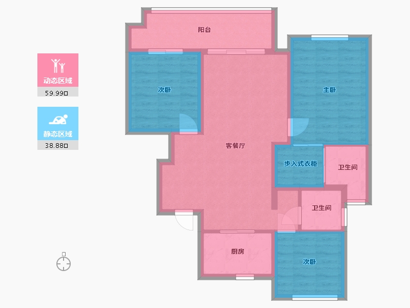 安徽省-宿州市-国建京御府一期二期-92.52-户型库-动静分区