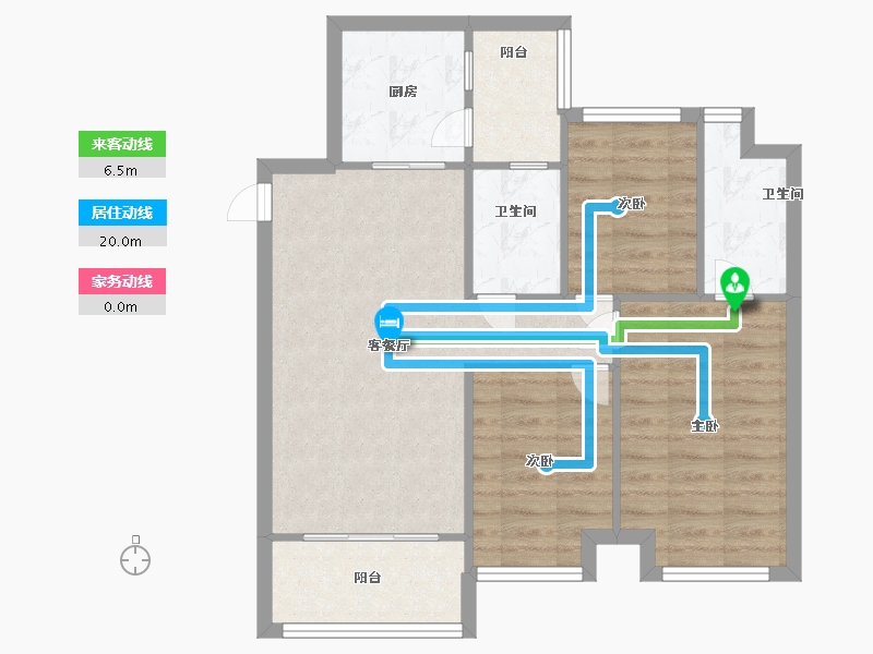 广东省-广州市-天马河壹号-四期-74.07-户型库-动静线