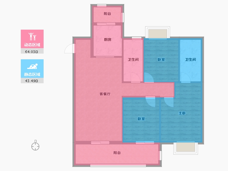 湖北省-黄冈市-南城馨语-102.21-户型库-动静分区