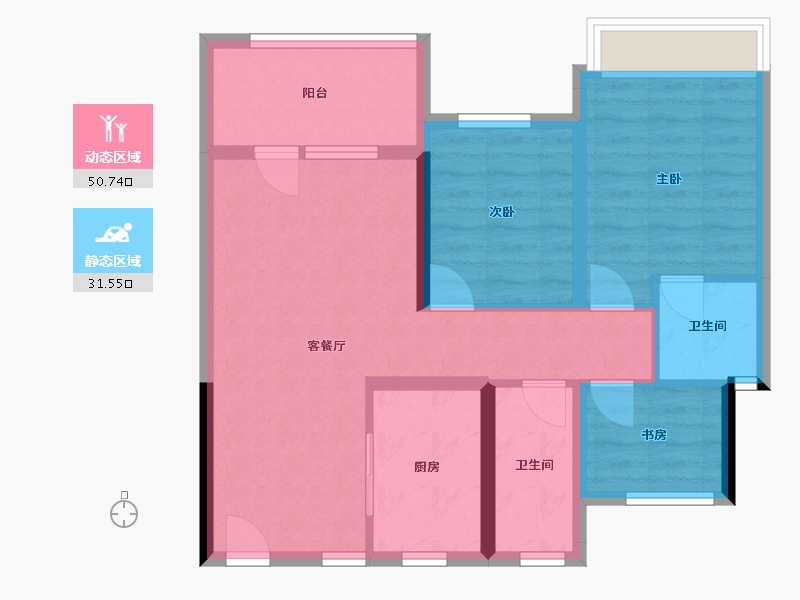 山东省-烟台市-泰和花园-93.00-户型库-动静分区