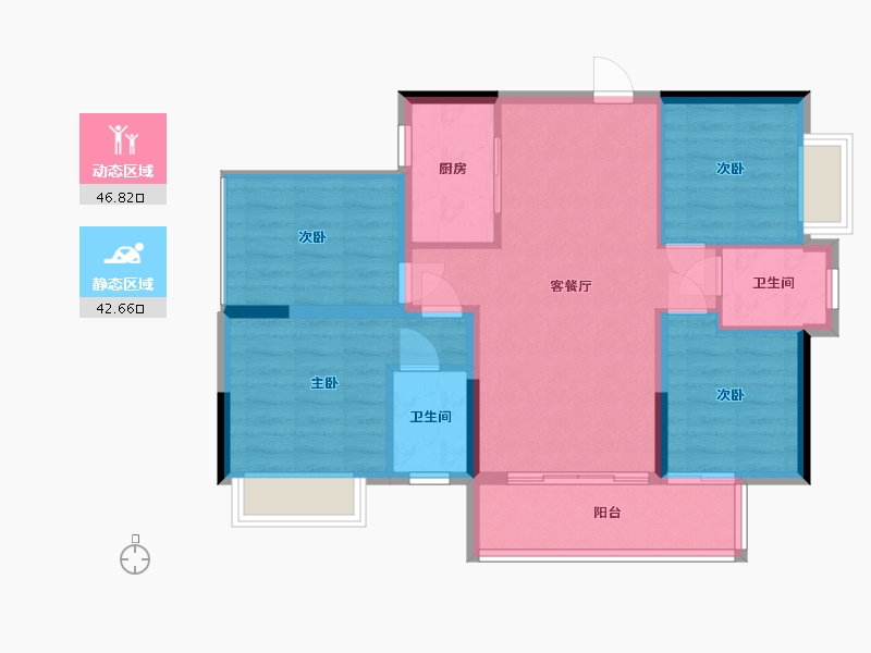 广西壮族自治区-来宾市-悦江雅苑-二期-84.80-户型库-动静分区