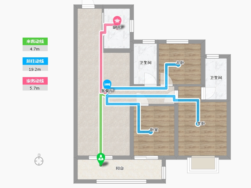 浙江省-宁波市-龙光久誉慈郡  -76.00-户型库-动静线