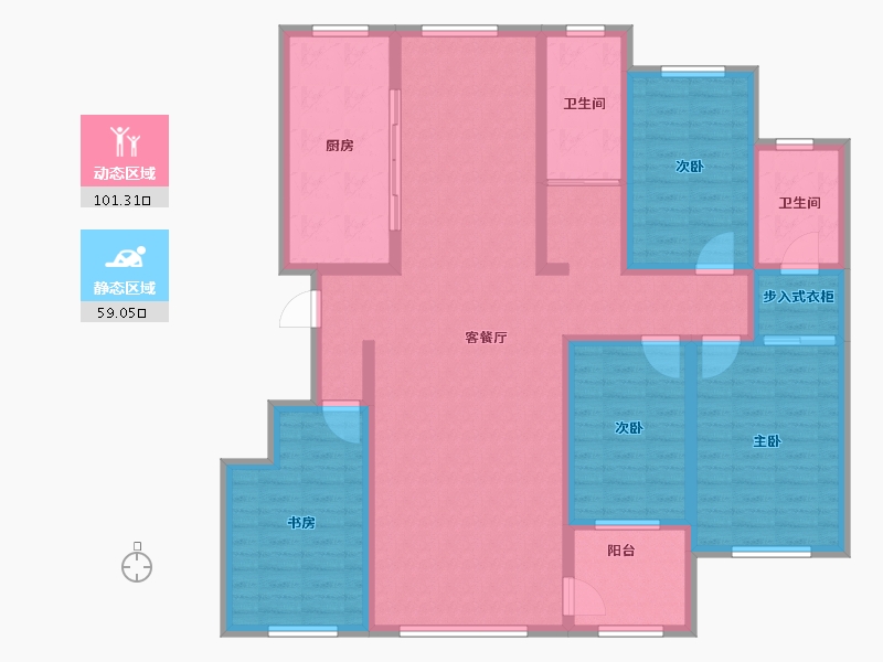 山东省-滨州市-月湖蓝湾-143.56-户型库-动静分区