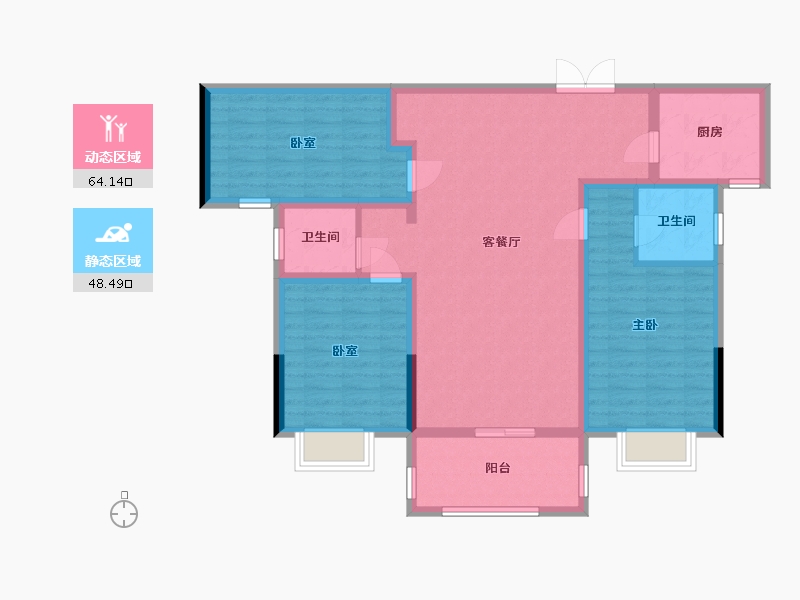 河南省-周口市-阳光城小区-100.80-户型库-动静分区