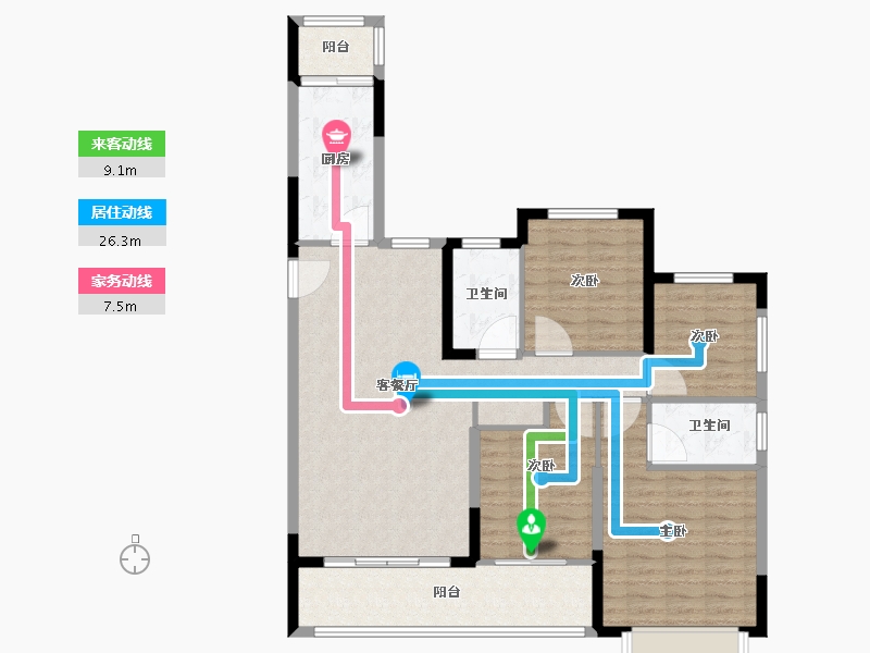 浙江省-绍兴市-芯馨雅园-112.00-户型库-动静线