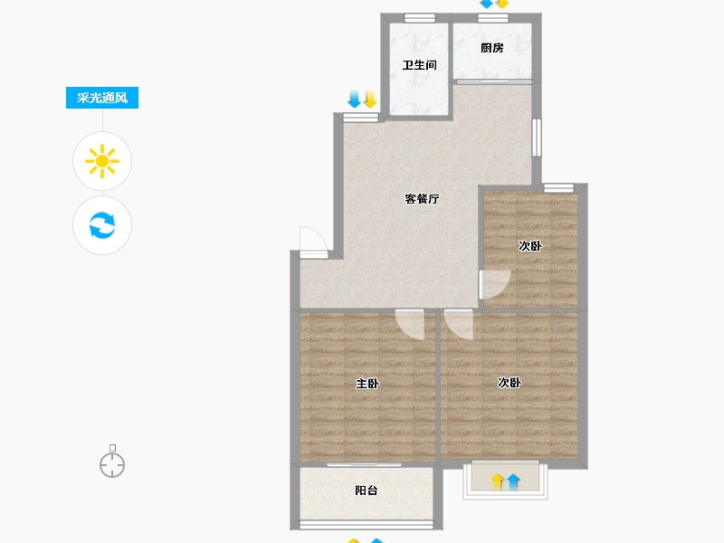 江苏省-南京市-横岭新寓-85.60-户型库-采光通风