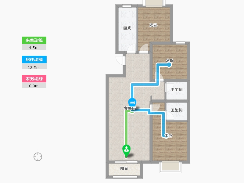 河北省-廊坊市-明德苑-96.00-户型库-动静线