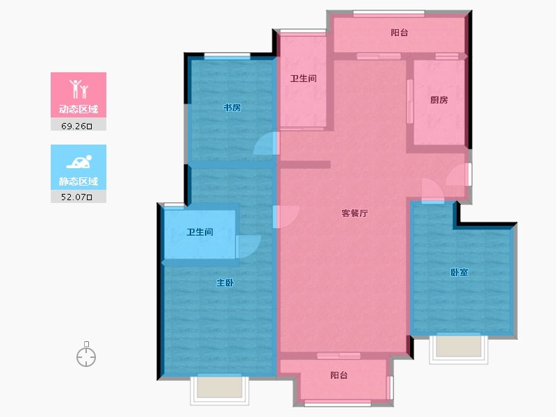 河南省-新乡市-嘉祥名郡-106.38-户型库-动静分区