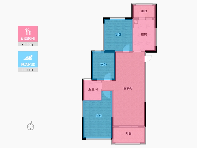 河南省-商丘市-恒大珺睿府-88.46-户型库-动静分区