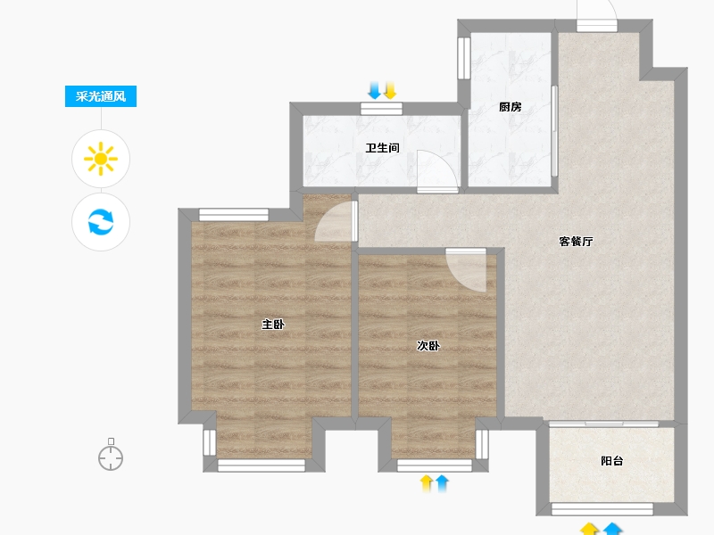 浙江省-湖州市-石榴玉兰湾-62.00-户型库-采光通风