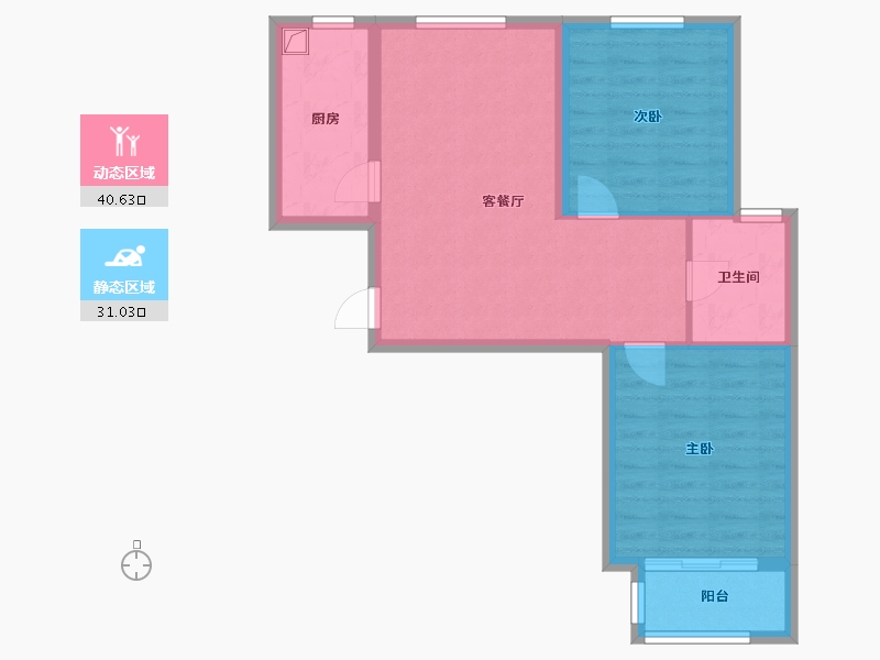 北京-北京市-丰台区东铁营横一条小区-57.60-户型库-动静分区