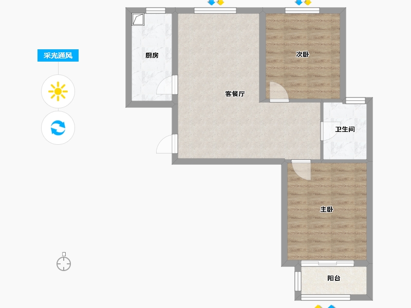 北京-北京市-丰台区东铁营横一条小区-57.60-户型库-采光通风