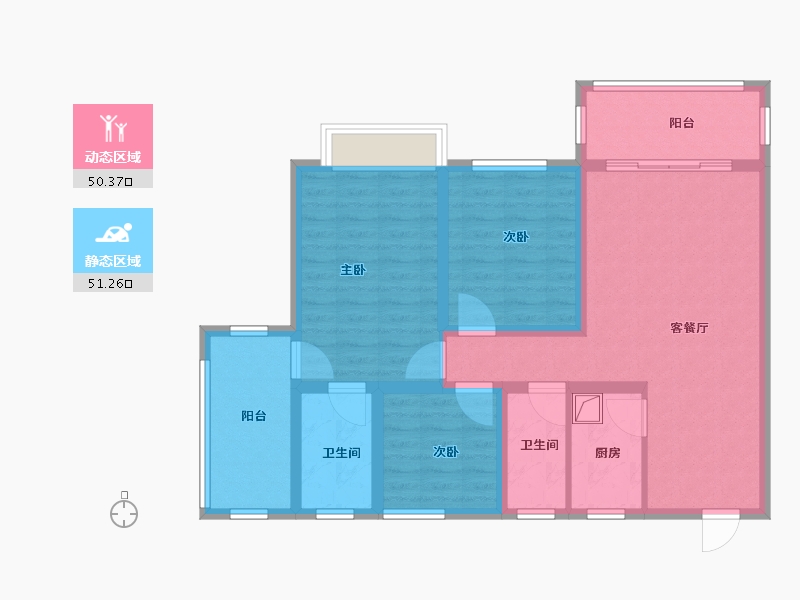 贵州省-遵义市-同馨名府-89.60-户型库-动静分区