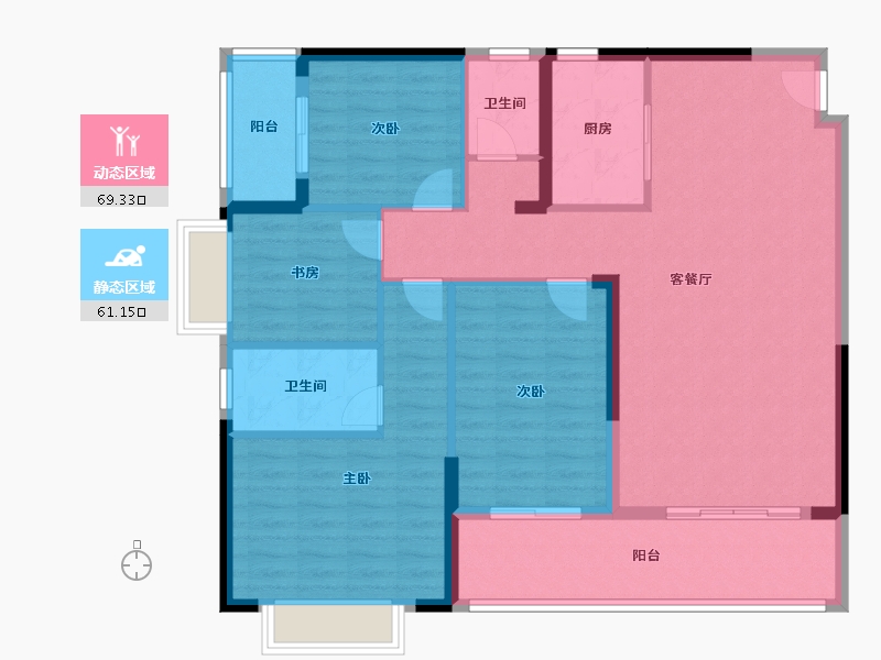 广西壮族自治区-来宾市-尔海中央花园-135.00-户型库-动静分区