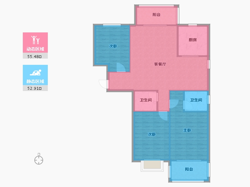 江苏省-徐州市-幸福家园-100.00-户型库-动静分区