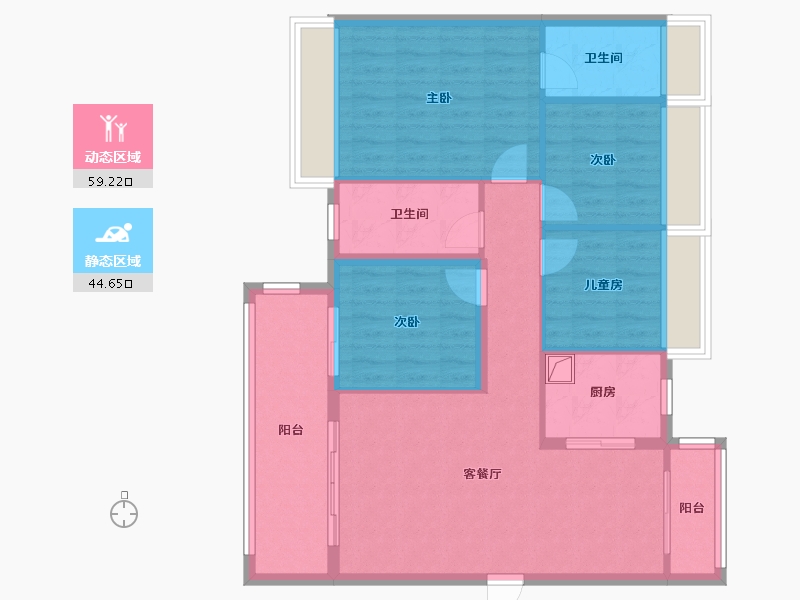 湖南省-郴州市-山湖海上城-97.80-户型库-动静分区