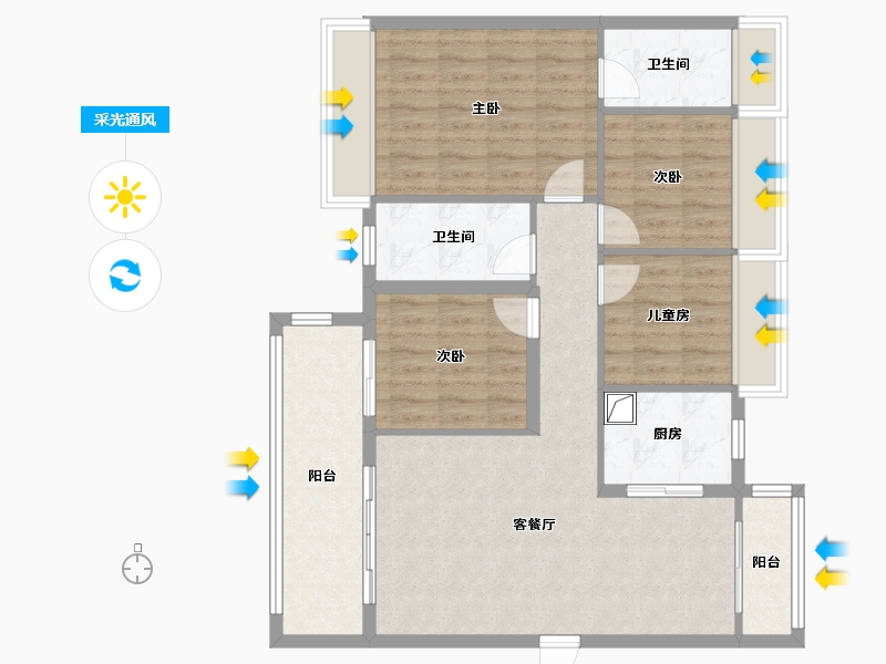 湖南省-郴州市-山湖海上城-97.80-户型库-采光通风