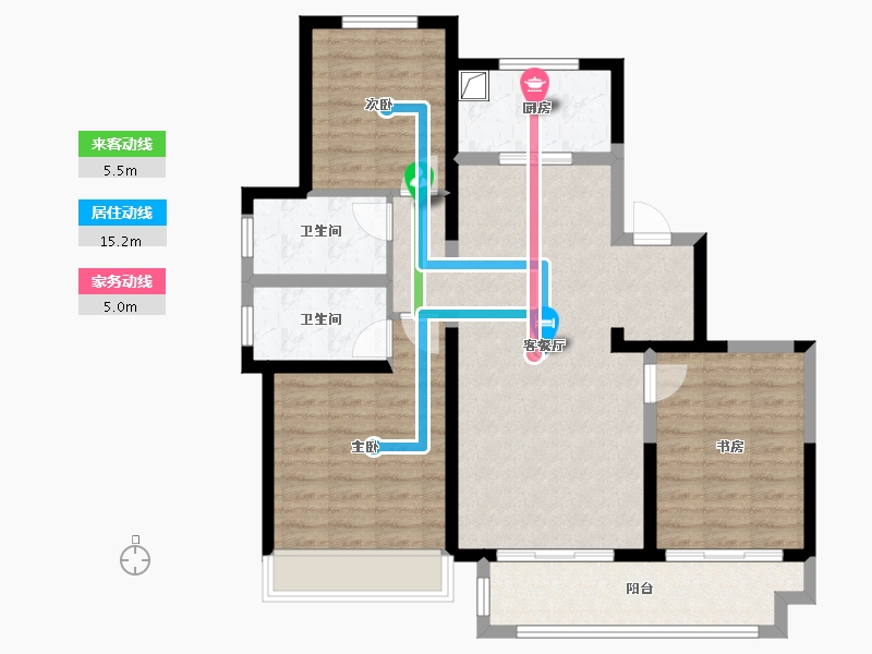 浙江省-温州市-豪璟园-100.00-户型库-动静线