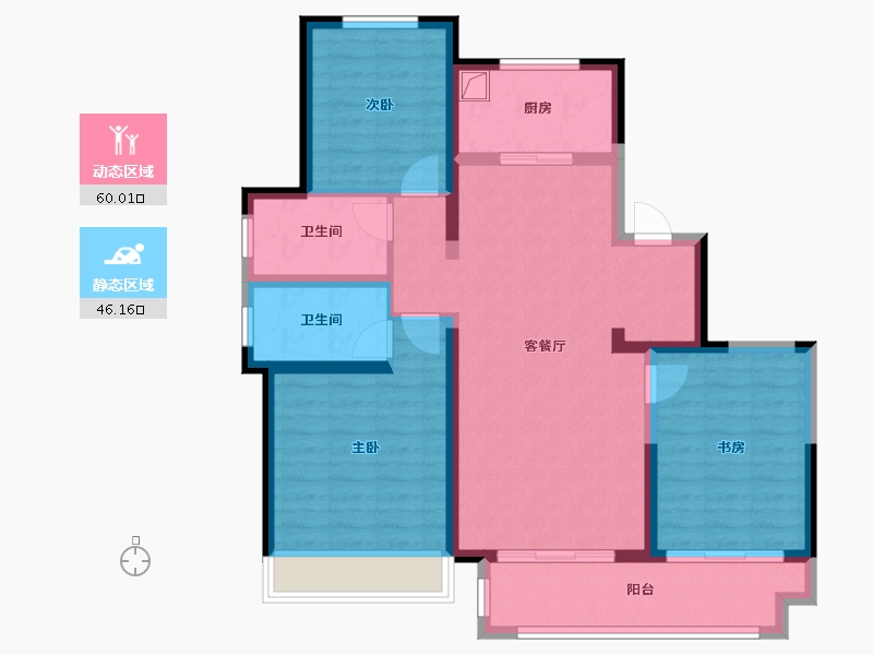 浙江省-温州市-豪璟园-100.00-户型库-动静分区