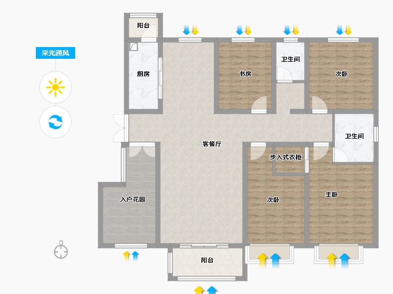 河北省-石家庄市-荣成世家小区-151.91-户型库-采光通风