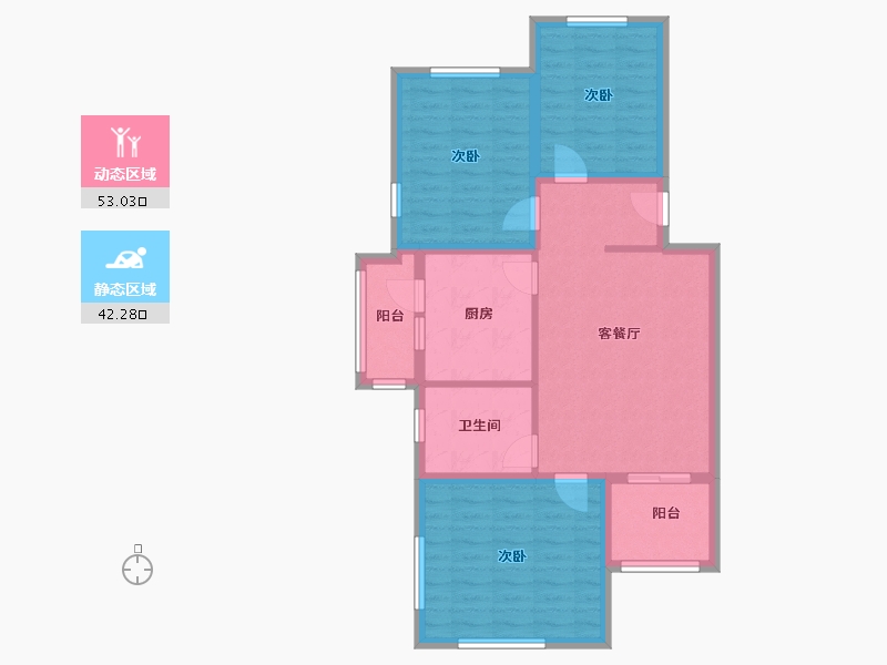 北京-北京市-龙禧苑-五区-99.00-户型库-动静分区