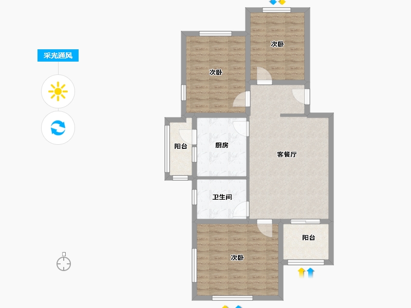 北京-北京市-龙禧苑-五区-99.00-户型库-采光通风