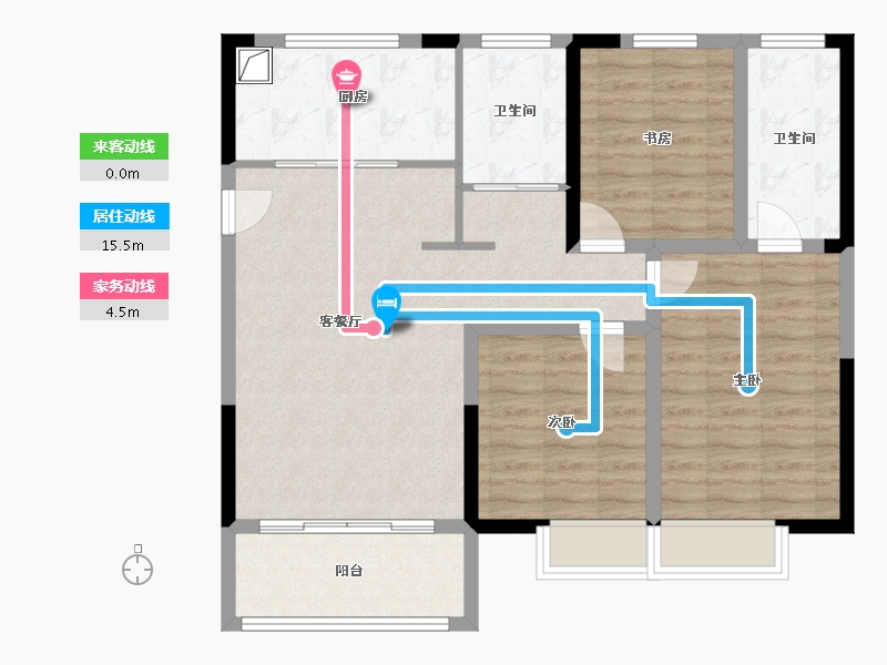 江苏省-徐州市-苗林小区-92.80-户型库-动静线