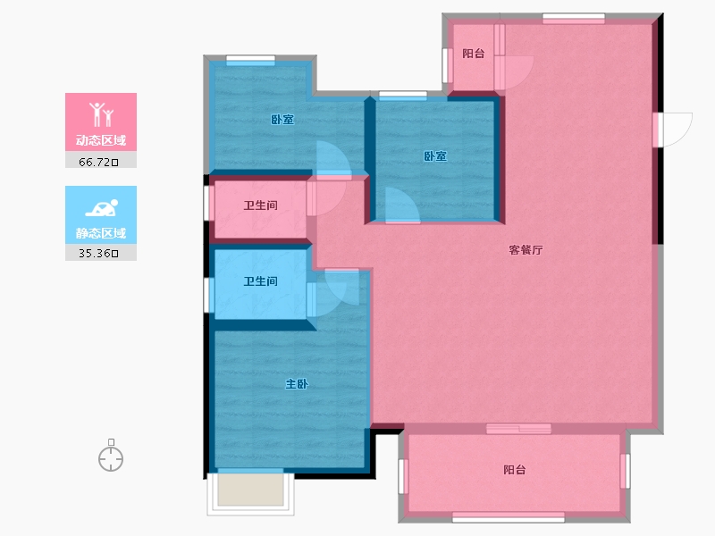 广西壮族自治区-南宁市-轨道御玺君临湾-101.60-户型库-动静分区