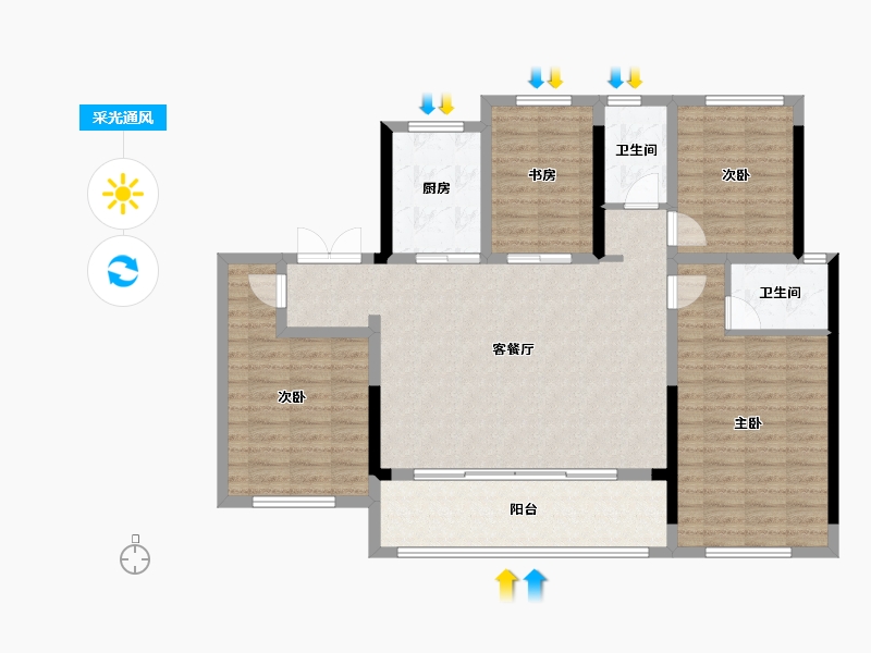 福建省-福州市-珑府天禧-140.00-户型库-采光通风